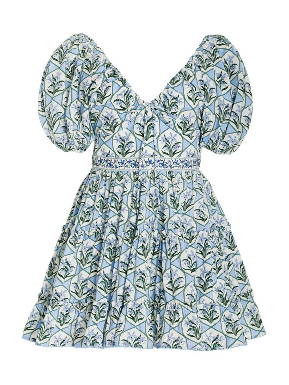 Agua by Agua Bendita Blue & Green Floral Mini Dress - Picture 2 of 6